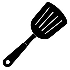 Spatula with a flipping end silhouette vector illustration 