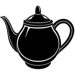 Teapot with a spout silhouette vector illustration 