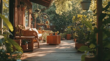 Sunlit Serenity: A Tranquil Garden Patio Oasis