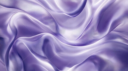 Fototapeta premium Purple silk fabric background with fresh tulips for elegant floral composition