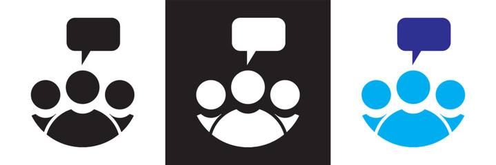 Support group icon. isolated on white and black background. Vector illustration. EPS 10