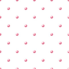 Beads in pastel pink color. Hand drawn minimalistic isolated watercolor seamless pattern for romantic invitations design, coquette core, girls decor, textile, wrapping, fabric and scrapbooking paper.