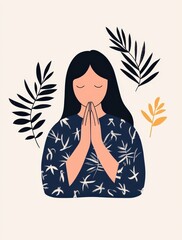 Woman Praying Peacefully