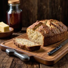 Irish Soda Bread on a Wooden Cutting Board