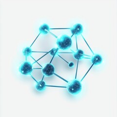 Abstract Glow Network Structure with Connected Nodes and Connecting Lines in Digital Space