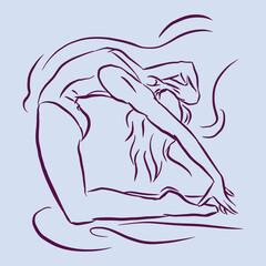 a girl posing with yoga vector for illustration card decoration