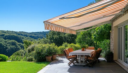 Relaxing Patio with Mountain View and Retractable Awning