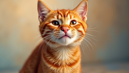 Fototapeta premium Cute smiling kitten with a charming expression, Animal has a delightful personality.
