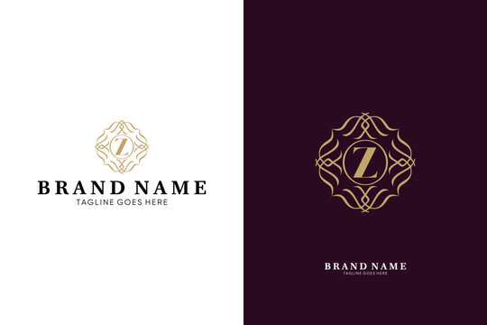 Z letter logo with linear ornament luxury logo, emblem usable used for growing Business, Boutique, Identity, Beauty salon, Fashion, Jewelry, Hotel, Beauty products, Spa, etc. Vector illustration logo