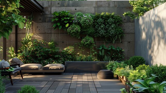 Airy garden in home 
