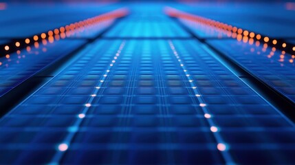 A blue and orange computer chip