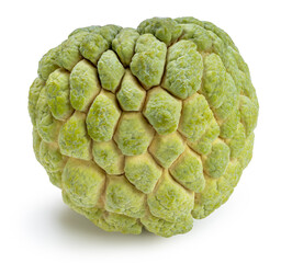 Custard apple a tropical fruit on white background, Fresh custard apple sweet fruit isolate on white with clipping path.