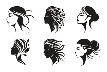 woman head silhouette, lady head silhouette, woman head, woman head icon