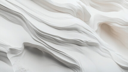 White fluid abstract waves background, flowing pattern, 3D design