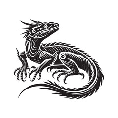 Basilisk Silhouette - Minimalist Basilisk Vector - Basilisk Illustration.