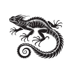 Basilisk Silhouette - Minimalist Basilisk Vector - Basilisk Illustration.