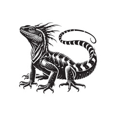 Basilisk Silhouette - Minimalist Basilisk Vector - Basilisk Illustration.