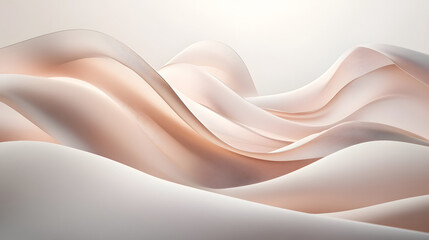 Abstract background featuring smooth lines in white and pink tones with floral elements