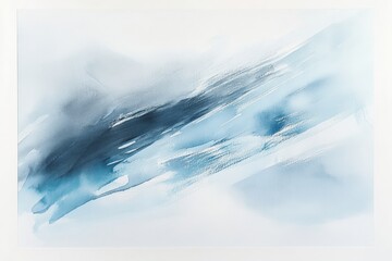 Abstract Blue Watercolor Strokes with Light and Dark Shades, Soft Artistic Background with Copyspace for Design and Text.