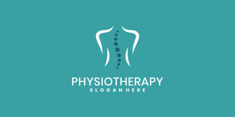 Abstract physiotherapy logo design vector icon