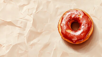 Obraz premium Whimsical donut drawing with glossy glaze and playful sprinkles, great for food branding or culinary projects, in a minimalist style