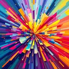 : "Vibrant Burst of Colors: Abstract Explosion"