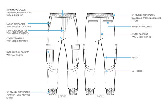 Men's Cargo Pant Technical Tech pack.