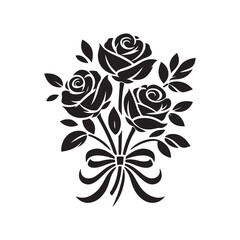 Elegant Rose Bouquet Silhouette
