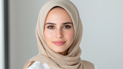 Obraz premium Young woman hijab portrait, indoor studio