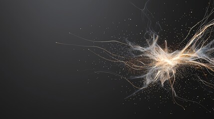 Abstract glowing tendrils on a dark background, resembling an energy burst or neural network.