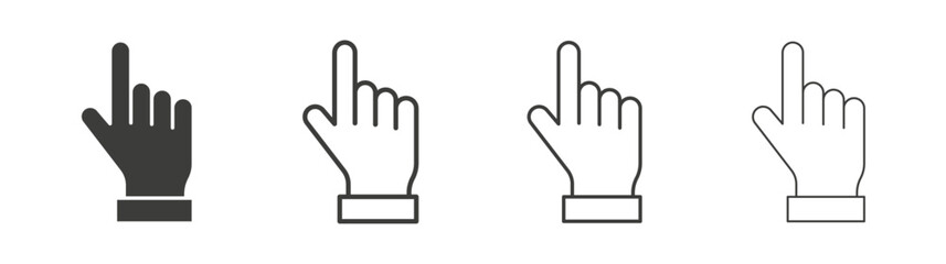 Cursor icons set. Liner outlined and flat black color