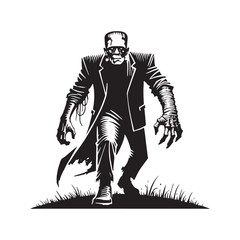 Frankenstein's monster Silhouette - Vector of Frankenstein's monster - Illustration of Frankenstein's monster.