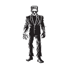 Frankenstein's monster Silhouette - Vector of Frankenstein's monster - Illustration of Frankenstein's monster.