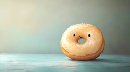 Illustrated donut with vibrant icing and toppings, ideal for culinary designs, menu graphics, and bakery-related artwork, in a comic book style