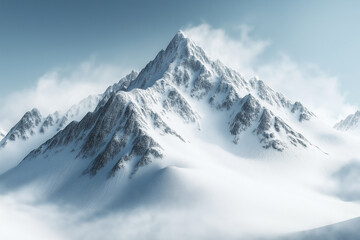 Naklejka premium snow-covered mountains, simple background, high resolution,