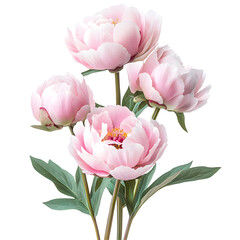 Obraz premium Pink Peonies Bouquet, Isolated on Black: Flowers Bloom Beautifully against Dark Background