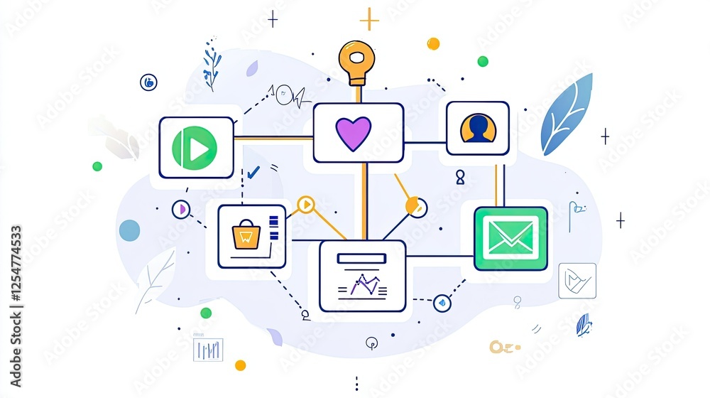 Poster visual representation of data connection in digital communication systems