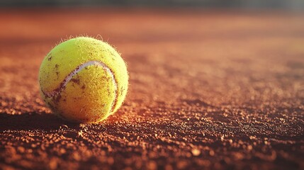 Dusty Tennis Ball on Clay Court