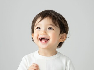 Little girl learning healthy habits, establishing a toothbrushing routine for bright smile