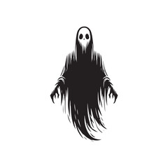 Minimalist Ghost Vector - Ghost Design - Ghost Silhouette - Illustration of Ghost.