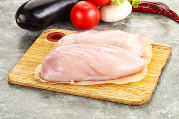 Raw chicken breast for cooking