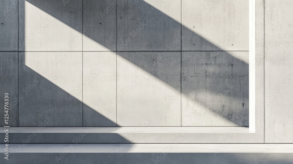 Leinwandbilder concrete texture background with minimalist aesthetic showcasing shadows on a wall in a natural ligh