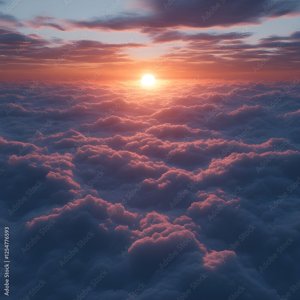 Wall mural a gradient mesh resembling soft sunlight dispersing over a misty horizon.