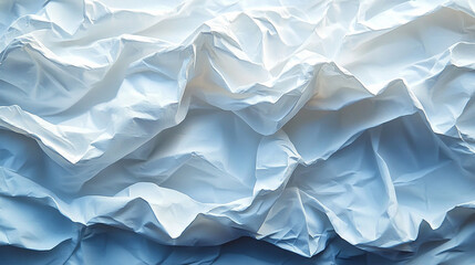 Fototapeta premium Abstract blue white paper background. A white sheet of paper with a blue background, Background of white textured paper.