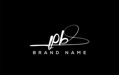 PB letter beauty handwriting vector logo.