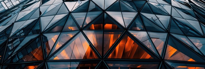 Fototapeta premium Geometric Glass Facade of a Modern Building