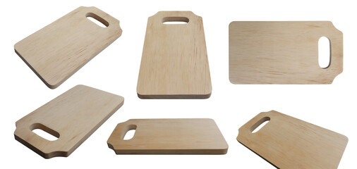 Wooden cutting board collection from different angles