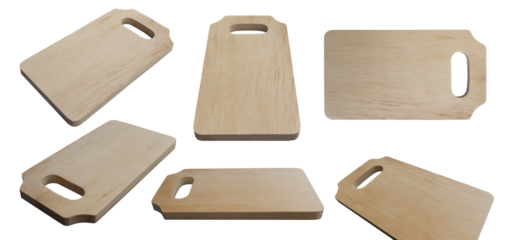 Wooden cutting board collection from different angles