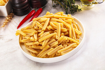 Raw dry Italian pasta - casarecce