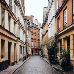 Fototapeta premium Charming Streets of Paris: Aerial View of Historic Architecture